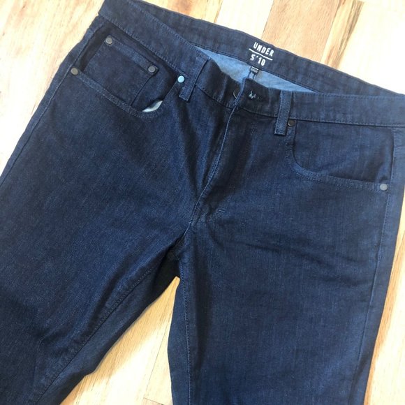 Under 5'10 Bruce Slim Tapered Fit Jean Blue Slub - Picture 2 of 5